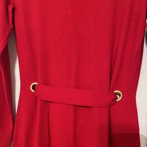 Bold Element Red Long Cardigan Duster Coatigan Open Front